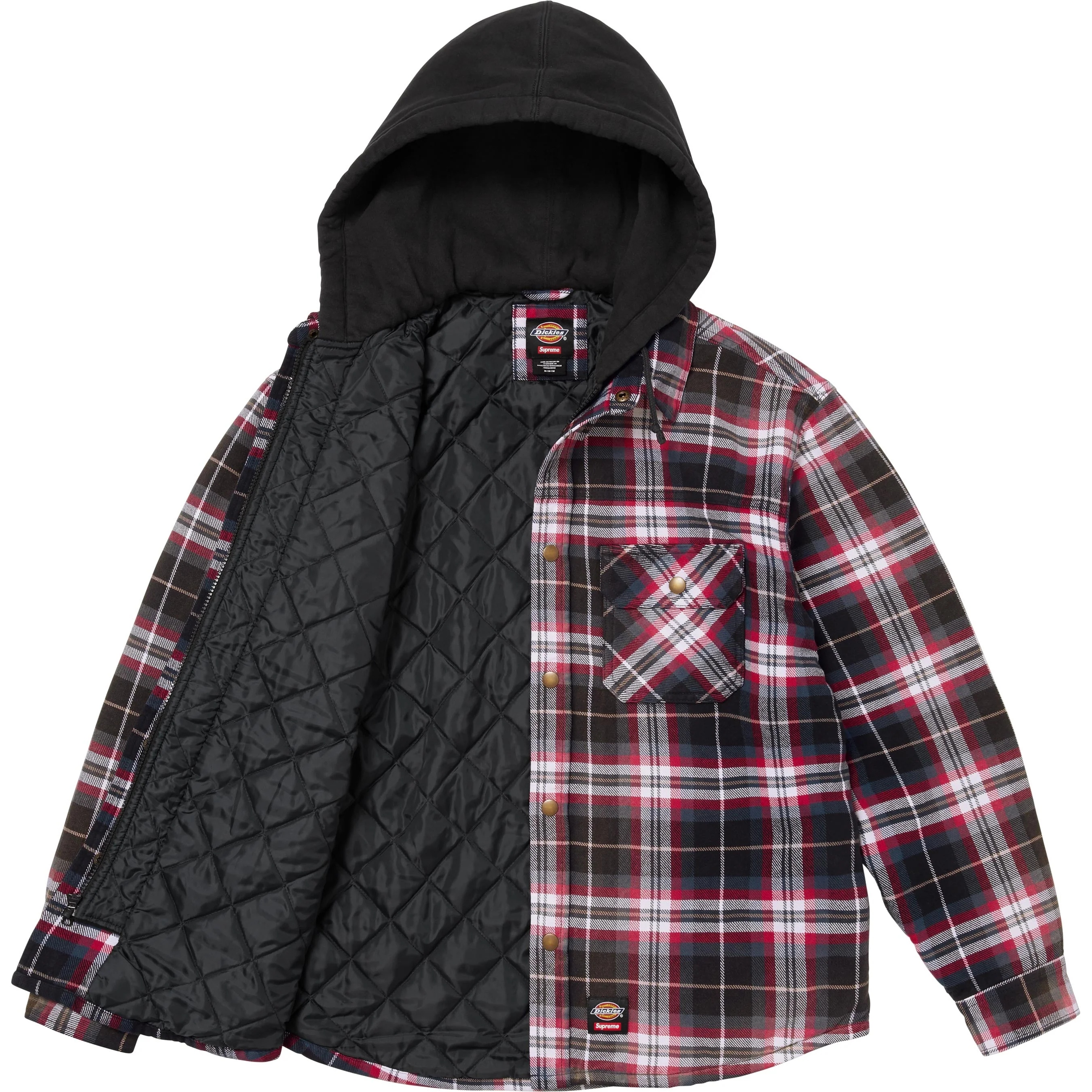 Supreme®/Dickies® Lined Zip Up Hooded Flannel Shirt view 5